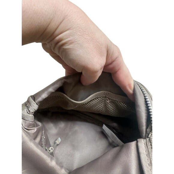 LOLE Crossbody Bag Womens Brown Beige Lightweight Nylon Everyday Flap Pocket - Picture 7 of 12